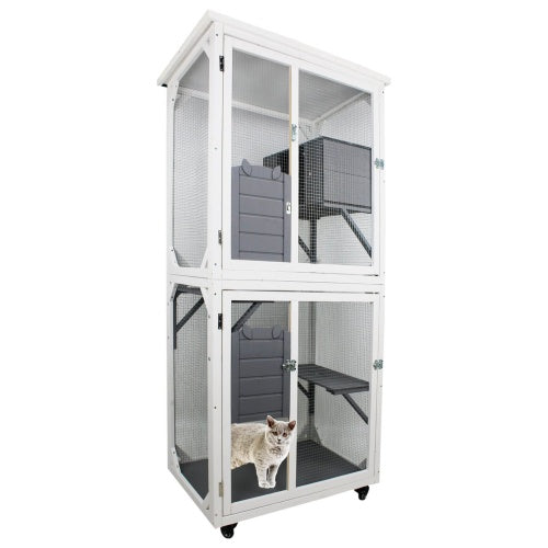 Outdoor Indoor Cat Pet Climbing Frame Game Cage Cute Large Space - Image 10