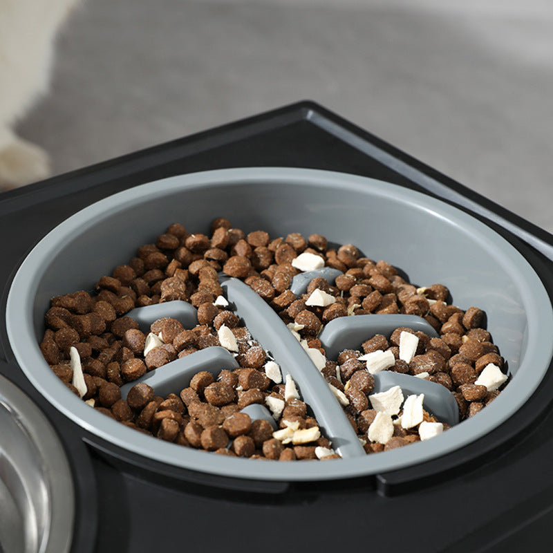 Pet Adjustable Elevated Stainless Steel Vertical Anti-Choke Slow Food Dog Bowl - Image 6