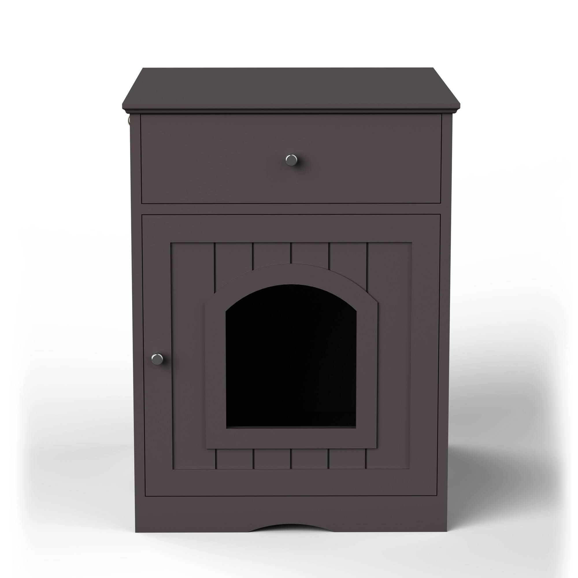 Wooden Pet House Cat Litter Box Enclosure With Drawer Side Table Cat Home Nightstand - Image 17