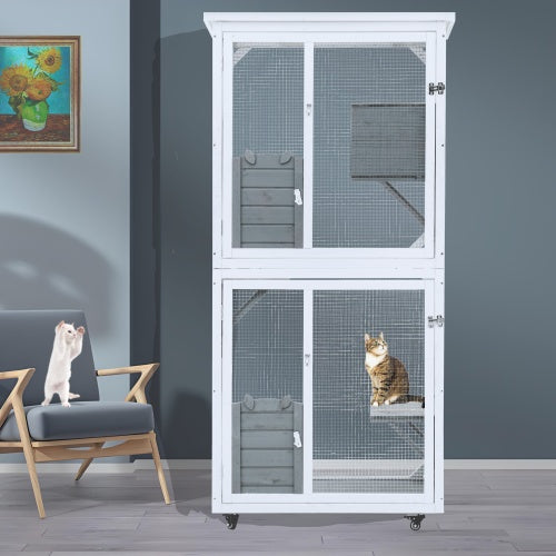 Outdoor Indoor Cat Pet Climbing Frame Game Cage Cute Large Space - Image 7