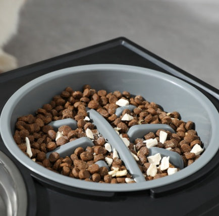 Pet Adjustable Elevated Stainless Steel Vertical Anti-Choke Slow Food Dog Bowl - Image 8