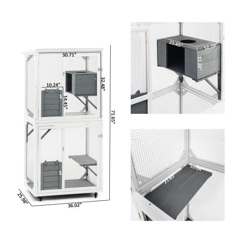 Outdoor Indoor Cat Pet Climbing Frame Game Cage Cute Large Space - Image 3