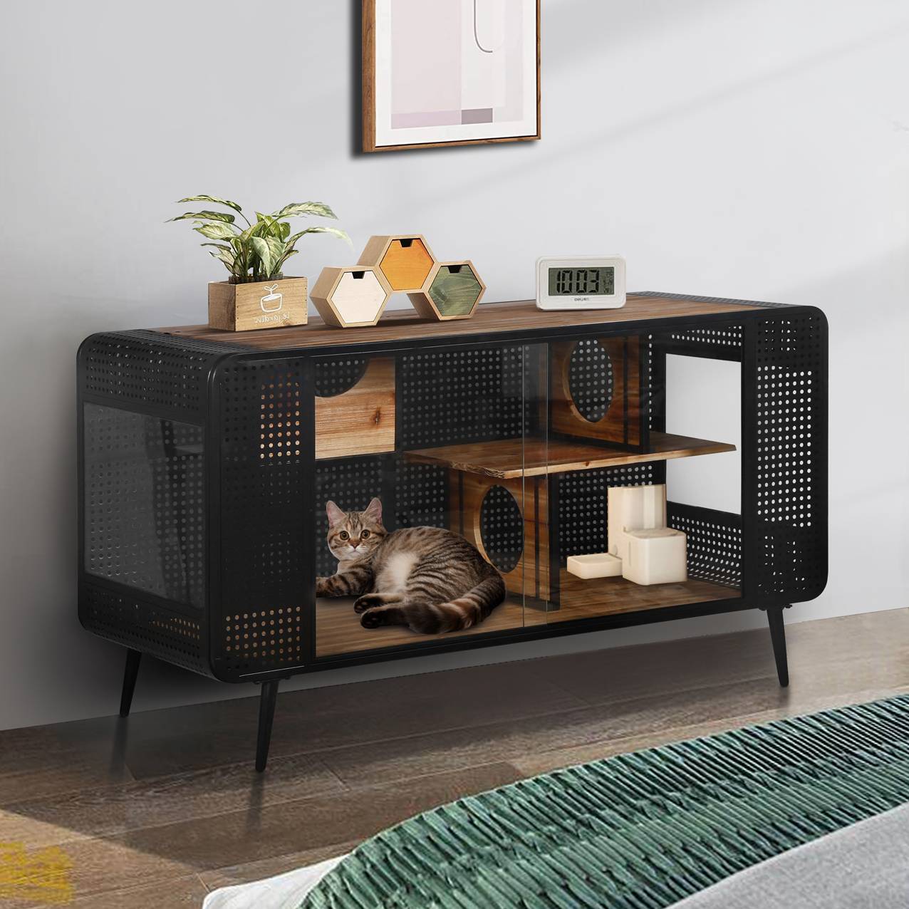 Spacious Cat House With Tempered Glass For Living Room, Hallway - Image 11