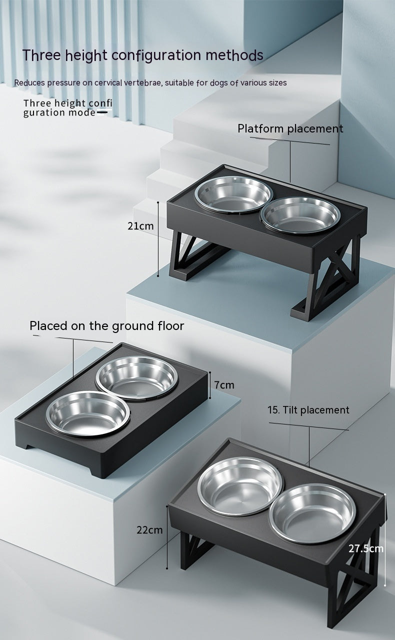Pet Adjustable Elevated Stainless Steel Vertical Anti-Choke Slow Food Dog Bowl - Image 4
