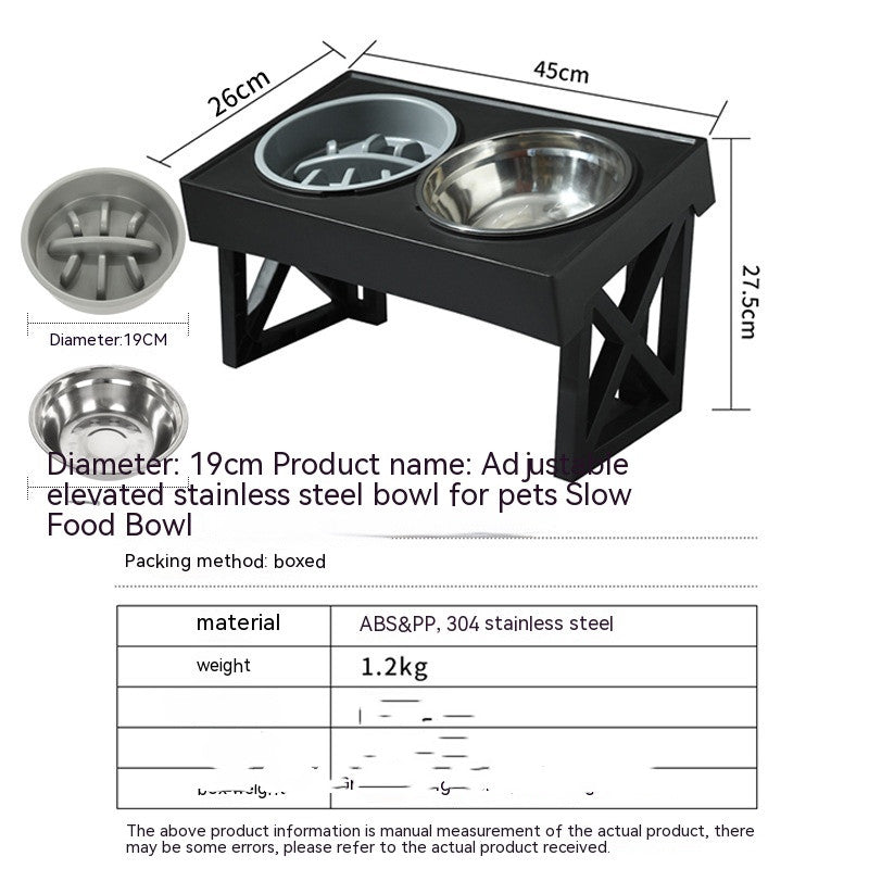 Pet Adjustable Elevated Stainless Steel Vertical Anti-Choke Slow Food Dog Bowl - Image 9