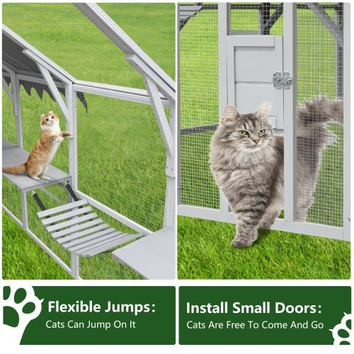 Outdoor Cat Room Cat Fence 110 Large Kitten Play Fence With Platform - Image 4