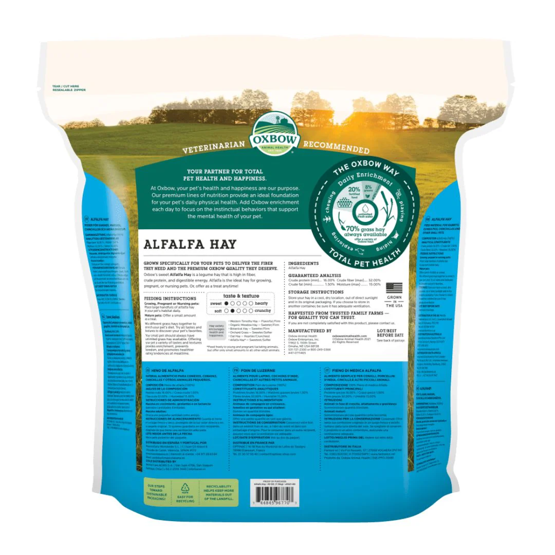 !!OXBOW'S ALFALFA HAY 40 OZ (2.94 LBS.) - Image 2