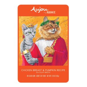 Rawz Aujou Cat Pouch Chicken Breast Pumpkin 2.46oz. / 8 Pouches / (Case of 6)