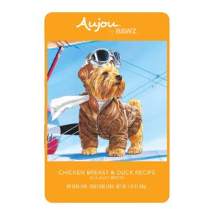Rawz Aujou Dog Pouch Chicken Breast & Duck 2.46oz. / 8 Pouches / (Case of 6)