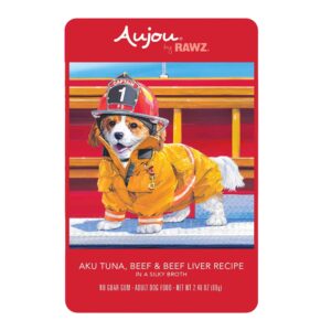 Rawz Aujou Dog Pouch Tuna, Beef & Beef Liver 2.46oz. / 8 Pouches / (Case of 6)