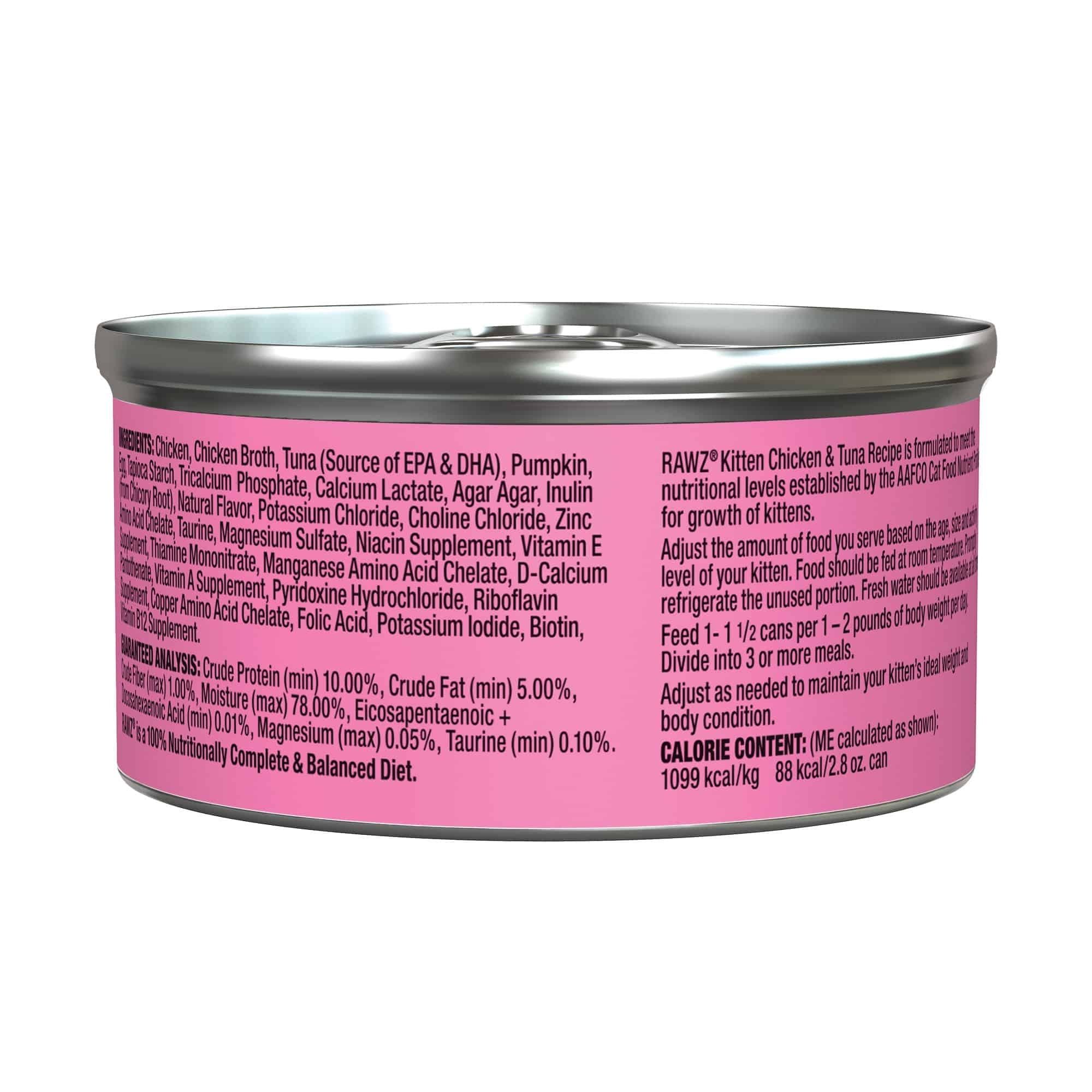 Rawz Cat 2.8oz. Kitten Chicken & Tuna Pate (Case of 18) - Image 2