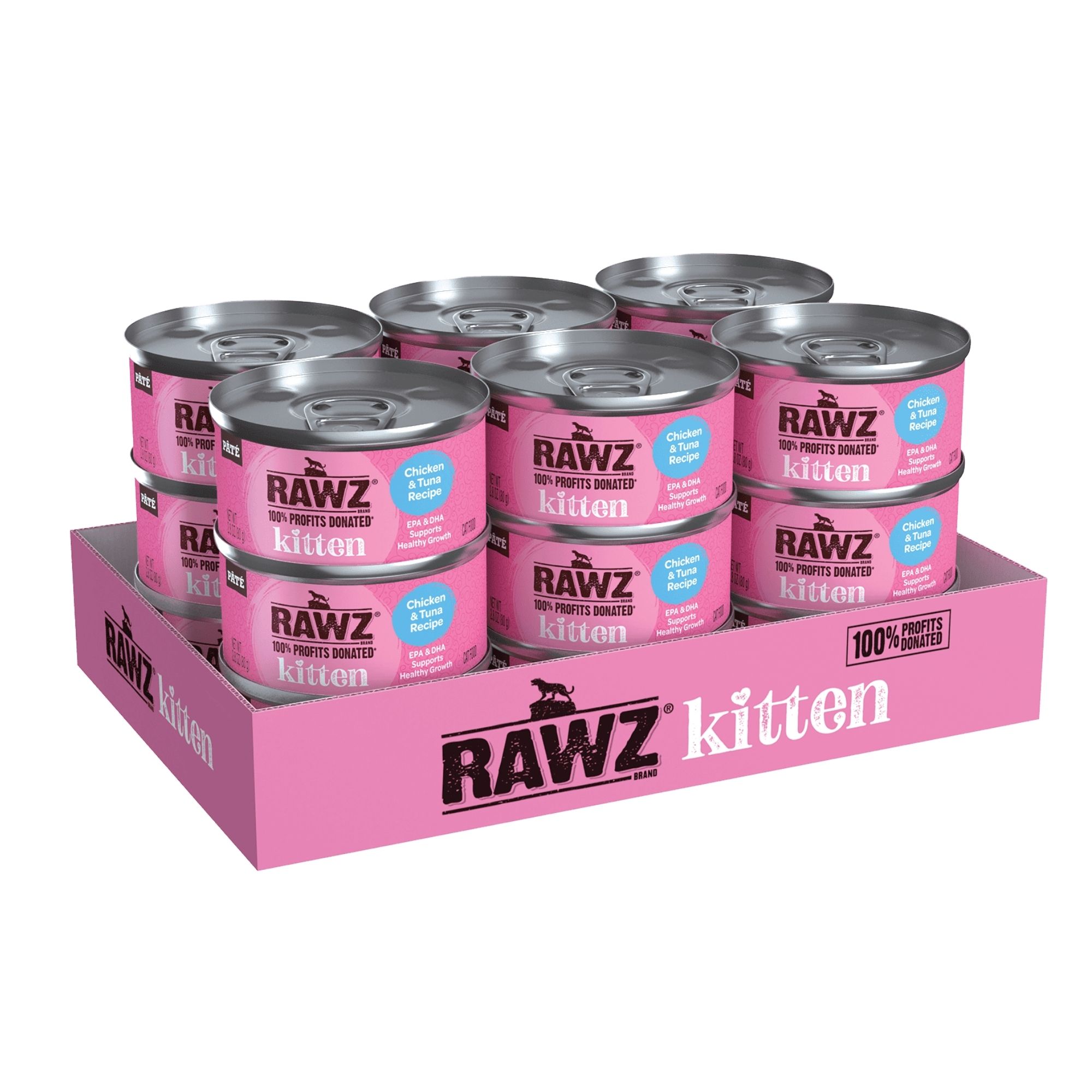 Rawz Cat 2.8oz. Kitten Chicken & Tuna Pate (Case of 18) - Image 3