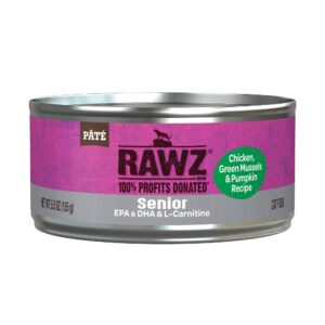 Rawz Cat 5.5oz. Senior Chicken, Green Mussels & Pumpkin Pate (Case of 24)