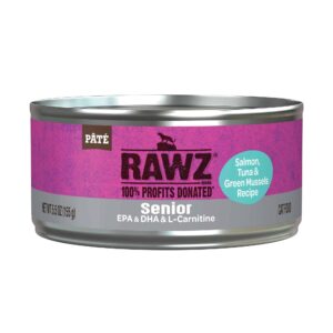 Rawz Cat 5.5oz. Senior Salmon, Tuna & Green Mussels Pate (Case of 24)