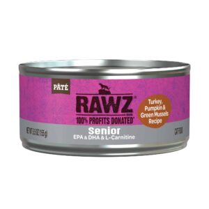 Rawz Cat 5.5oz. Senior Turkey, Pumpkin & Green Mussels Pate (Case of 24)
