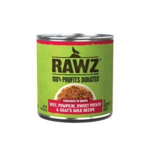 Rawz Shredded Dog 10oz. Beef, Pumpkin, Sweet Potato & Goat Milk (Case of 12)