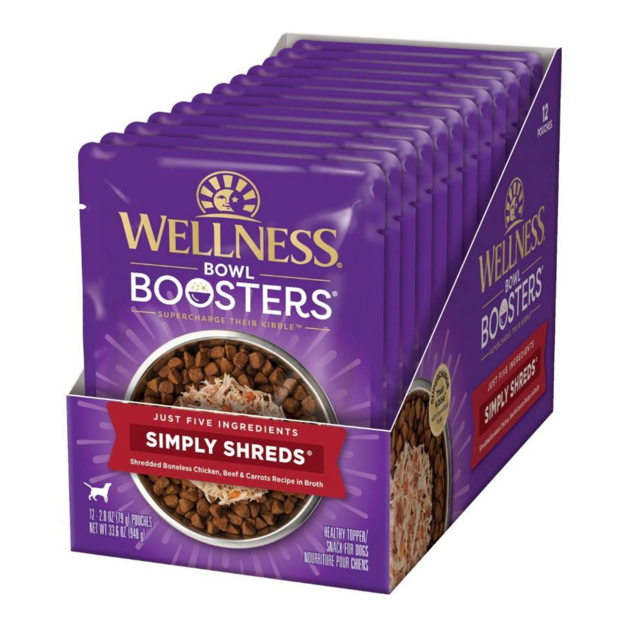 Wellness Bowl Boosters Simply Shreds 2.8oz. Chicken & Beef Shred (Case of 12) - Image 2