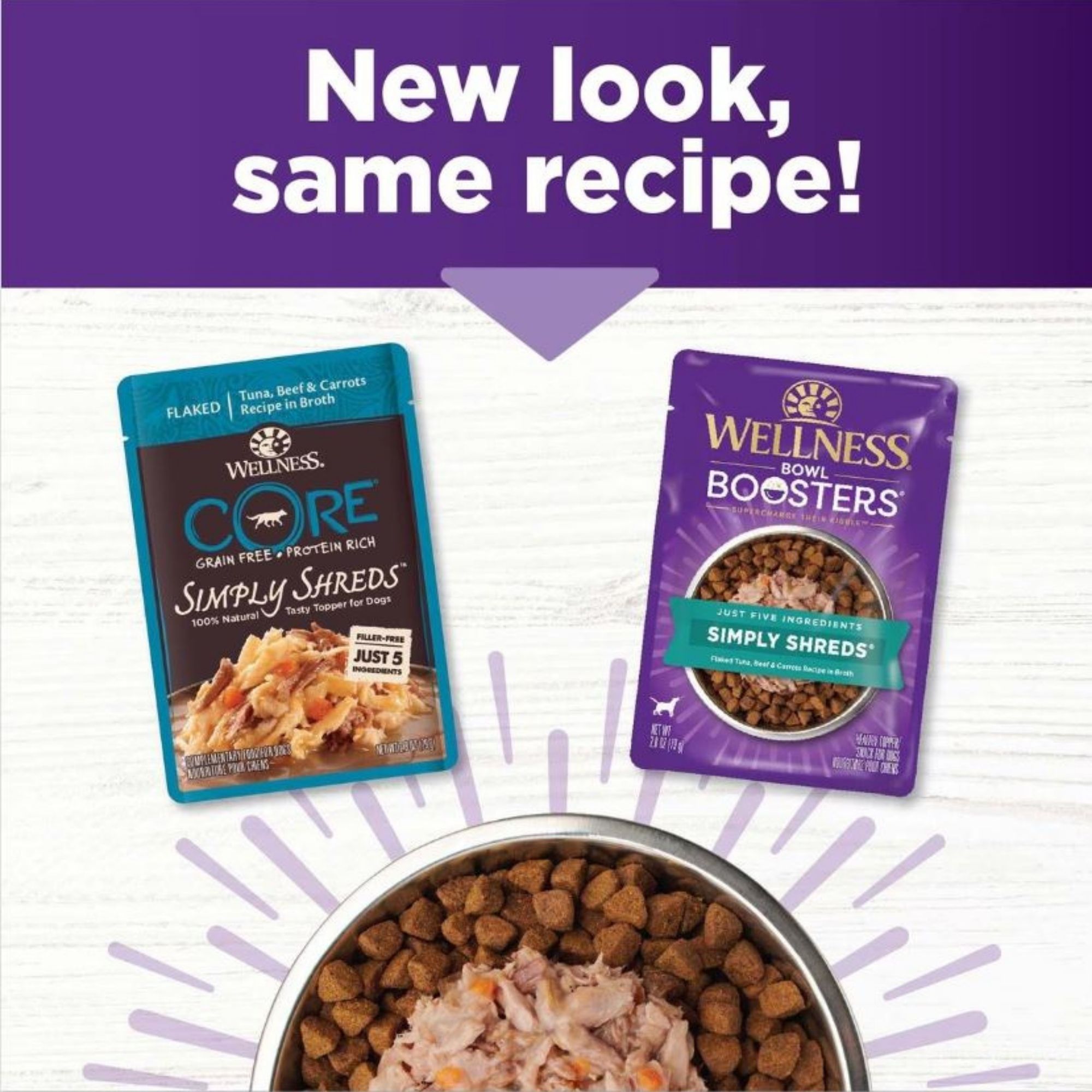 Wellness Bowl Boosters Simply Shreds 2.8oz. Tuna & Beef Flaked (Case of 12) - Image 3
