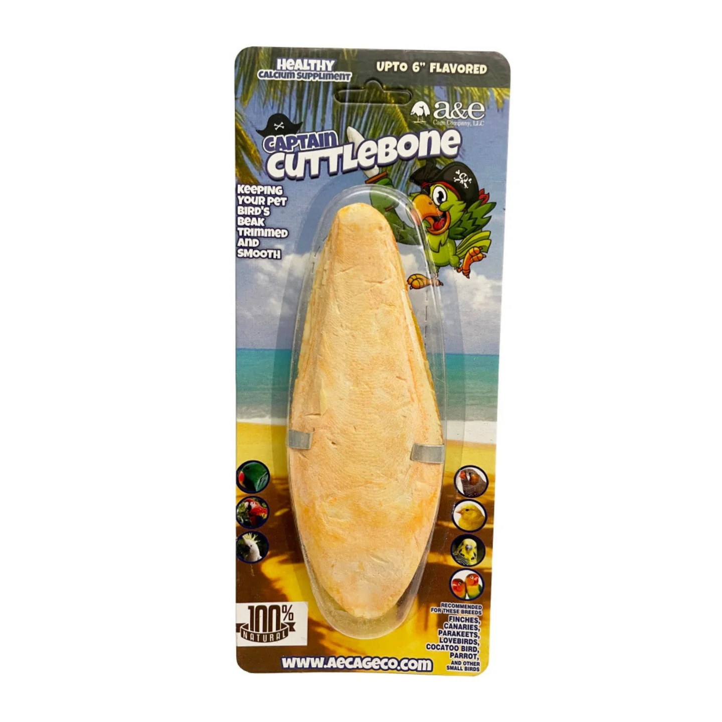 A & E Cages Flavored Cuttlebone 1ea / 6 in. (Pack of 3)
