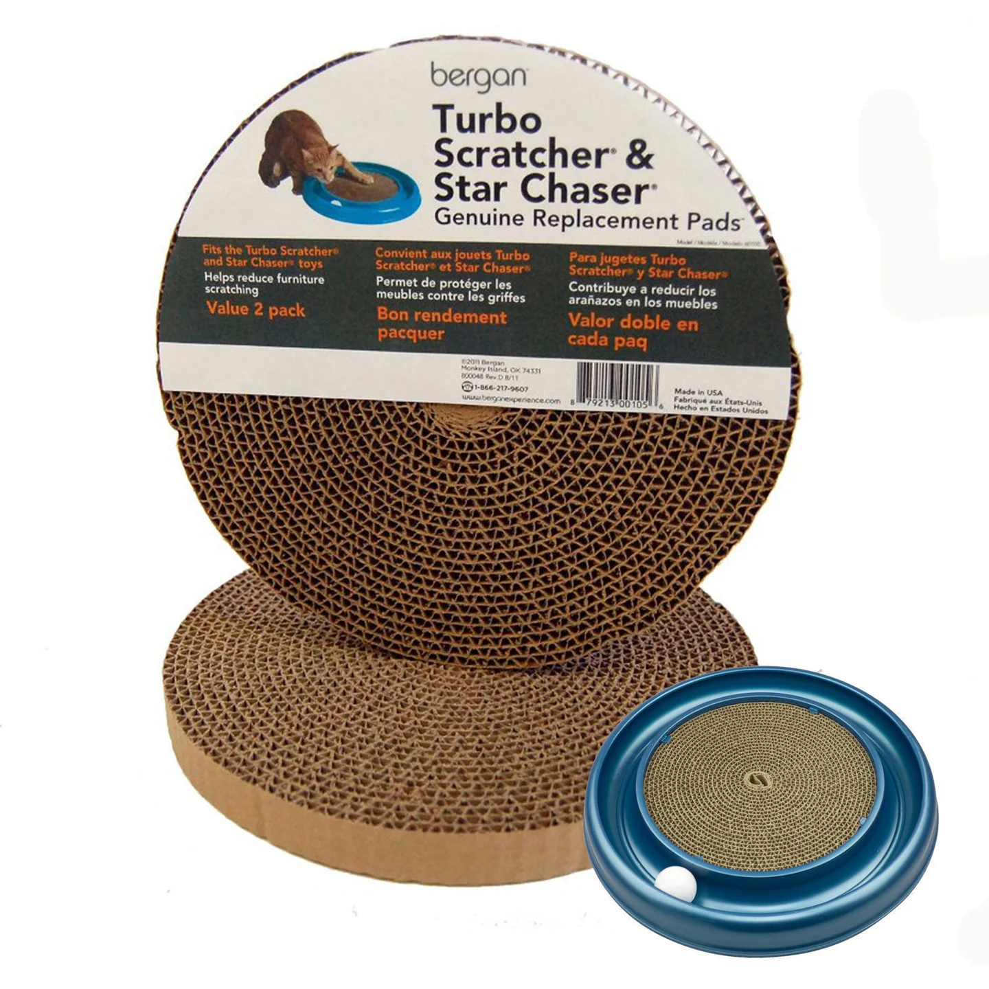 Bergan Turbo Scratcher Replacement Pads Tan, 1ea / 2 pk - Image 4