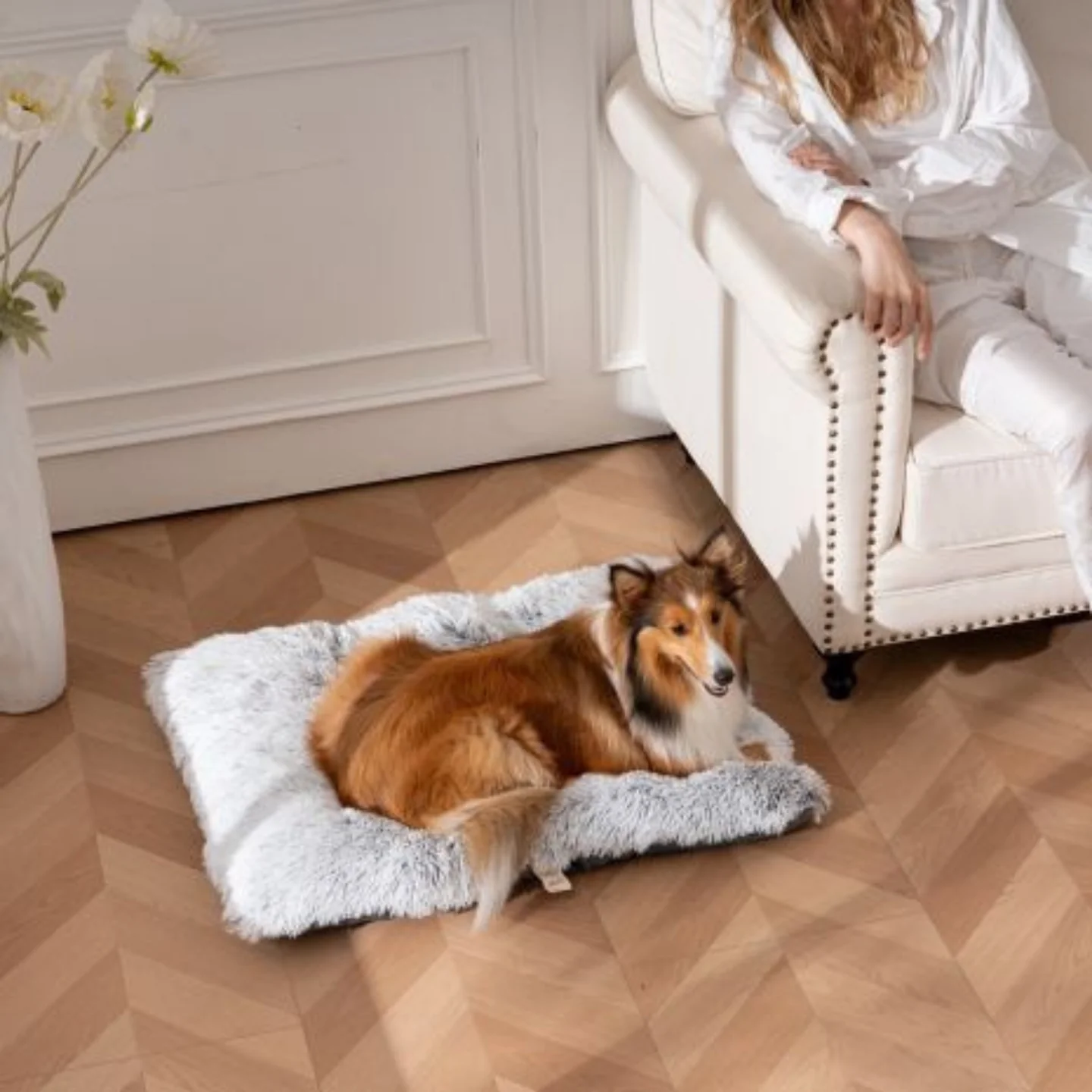 Tall Tails Dog & Cat Grey Cuddle Crate Bed - Image 2