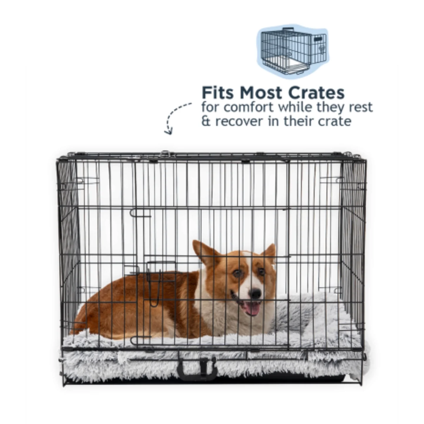 Tall Tails Dog & Cat Grey Cuddle Crate Bed - Image 6